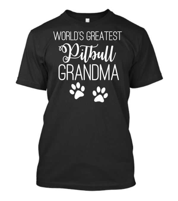 World's Greatest Pitbull Grandma Paw Print Love T-Shirt