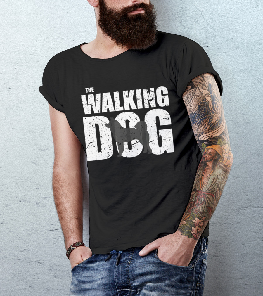 The Walking Dog Akita Dark Version Funny Cut T-Shirt