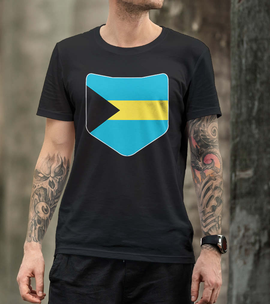 The Bahamas Flag Pocket Design With Bahami Branding T-Shirt