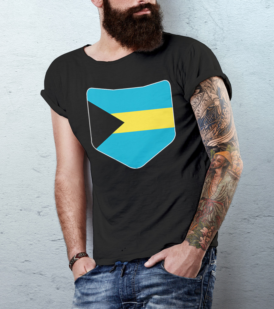 The Bahamas Flag Pocket Design With Bahami Branding T-Shirt