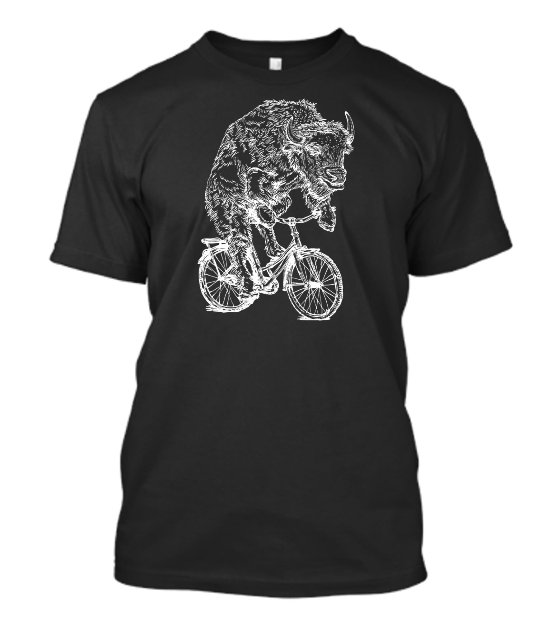 SEEMBO Bison Riding Bicycle Cyclist T-Shirt
