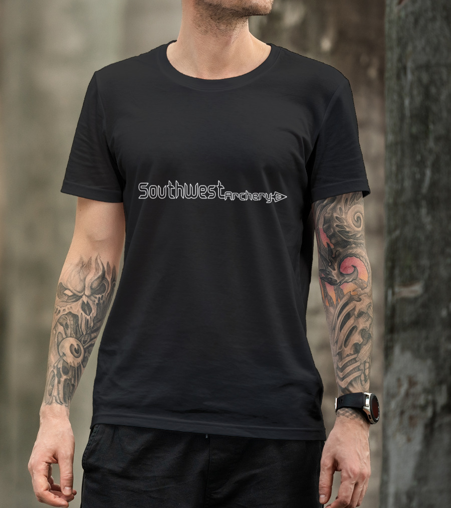 Southwest Archery Black And White Text T-Shirt