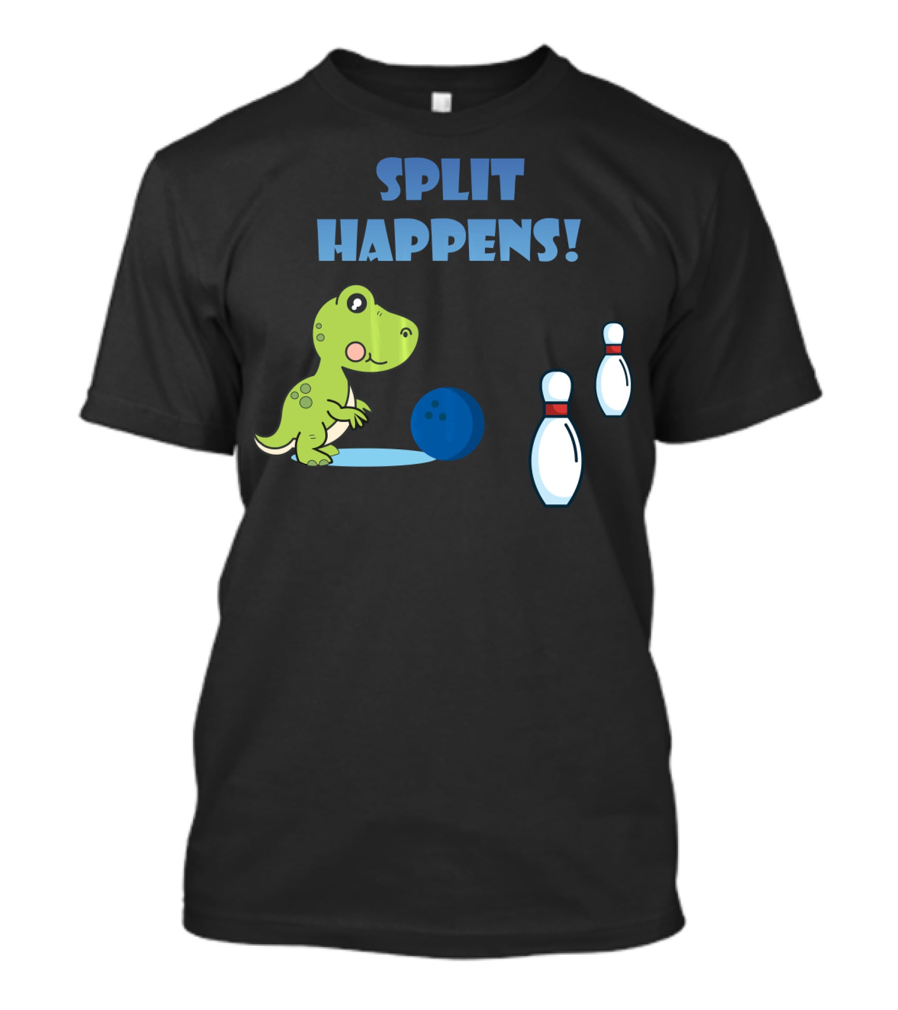 Split Happens Dino T-Rex Bowlingpin Fun T-Shirt