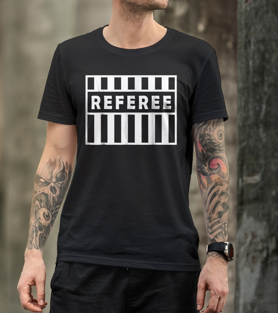 Referee Sports Black And White Stripes T-Shirt