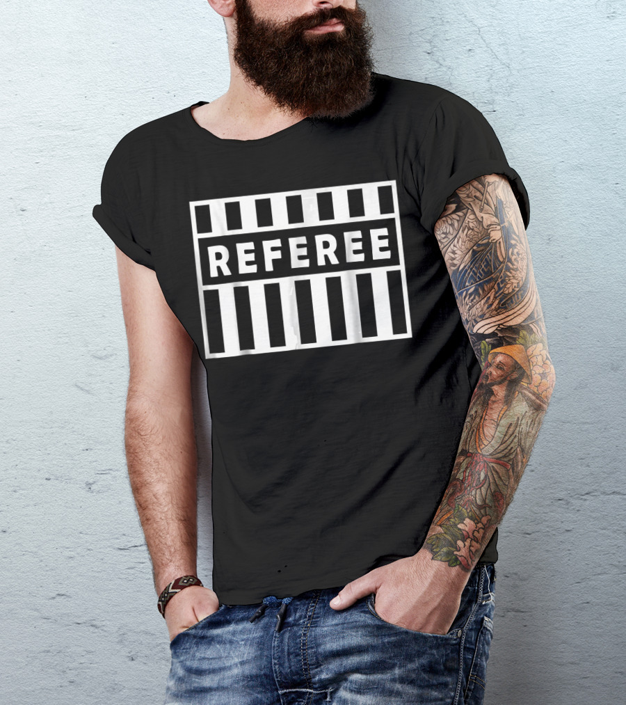 Referee Sports Black And White Stripes T-Shirt