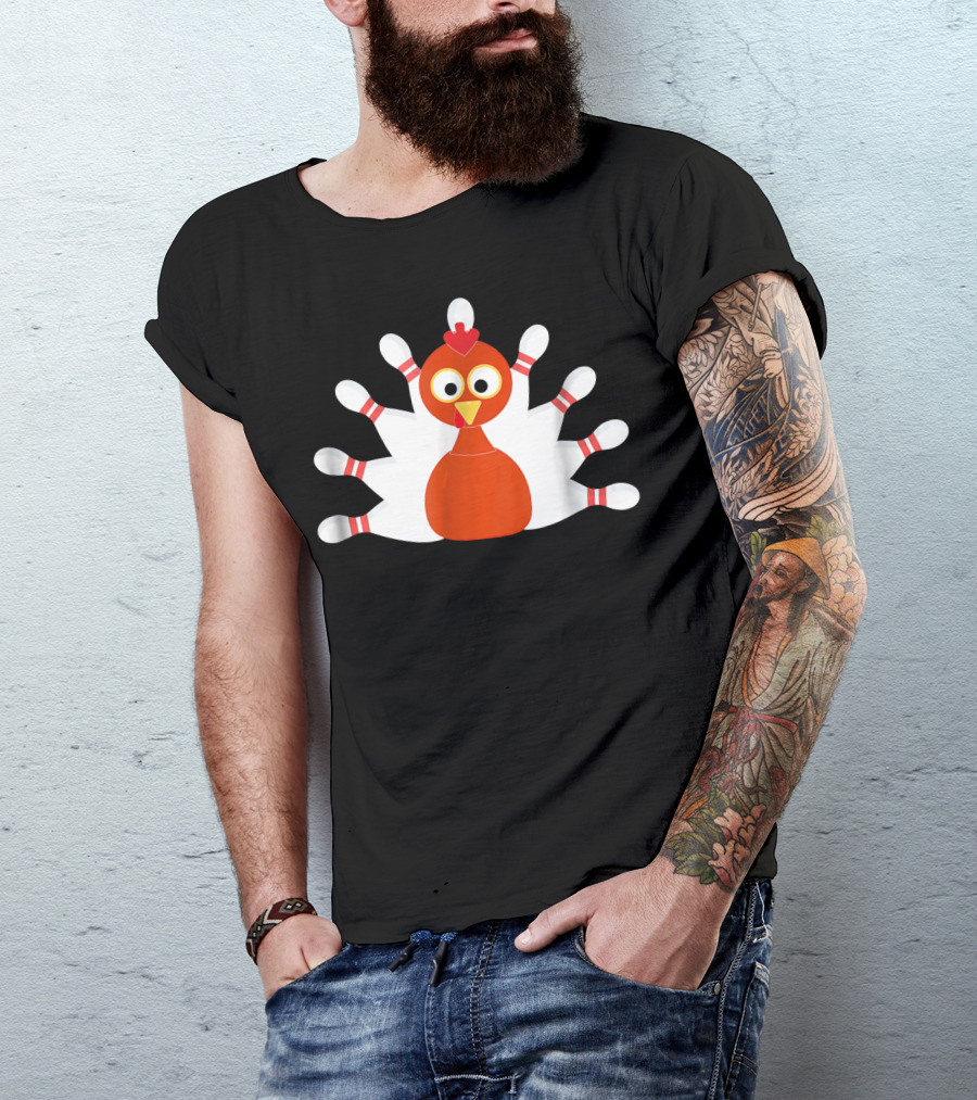Sports Turkey And Bowling For Thanksgiving Fun T-Shirt