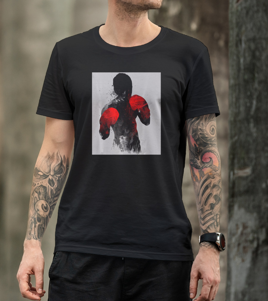 Striker Boxing Muay Thai Kickboxing MMA Red Gloves Fighter T-Shirt