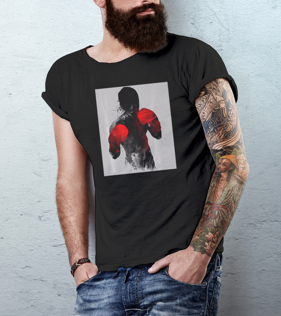 Striker Boxing Muay Thai Kickboxing MMA Red Gloves Fighter T-Shirt