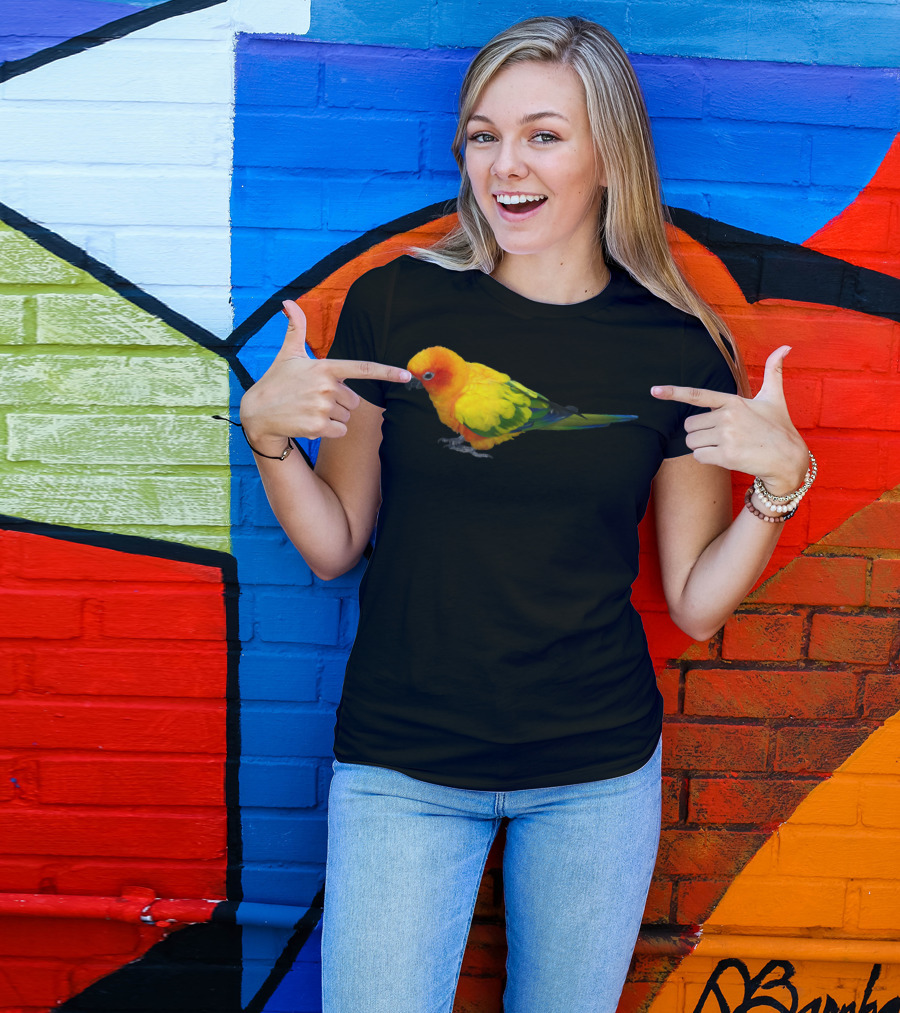 Sun Conure Colorful Parrot Bird Vibrant Tropical Plumage T-Shirt