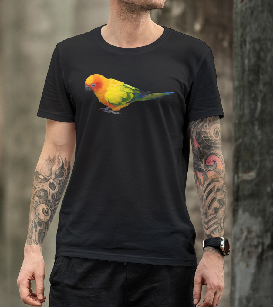 Sun Conure Colorful Parrot Bird Vibrant Tropical Plumage T-Shirt