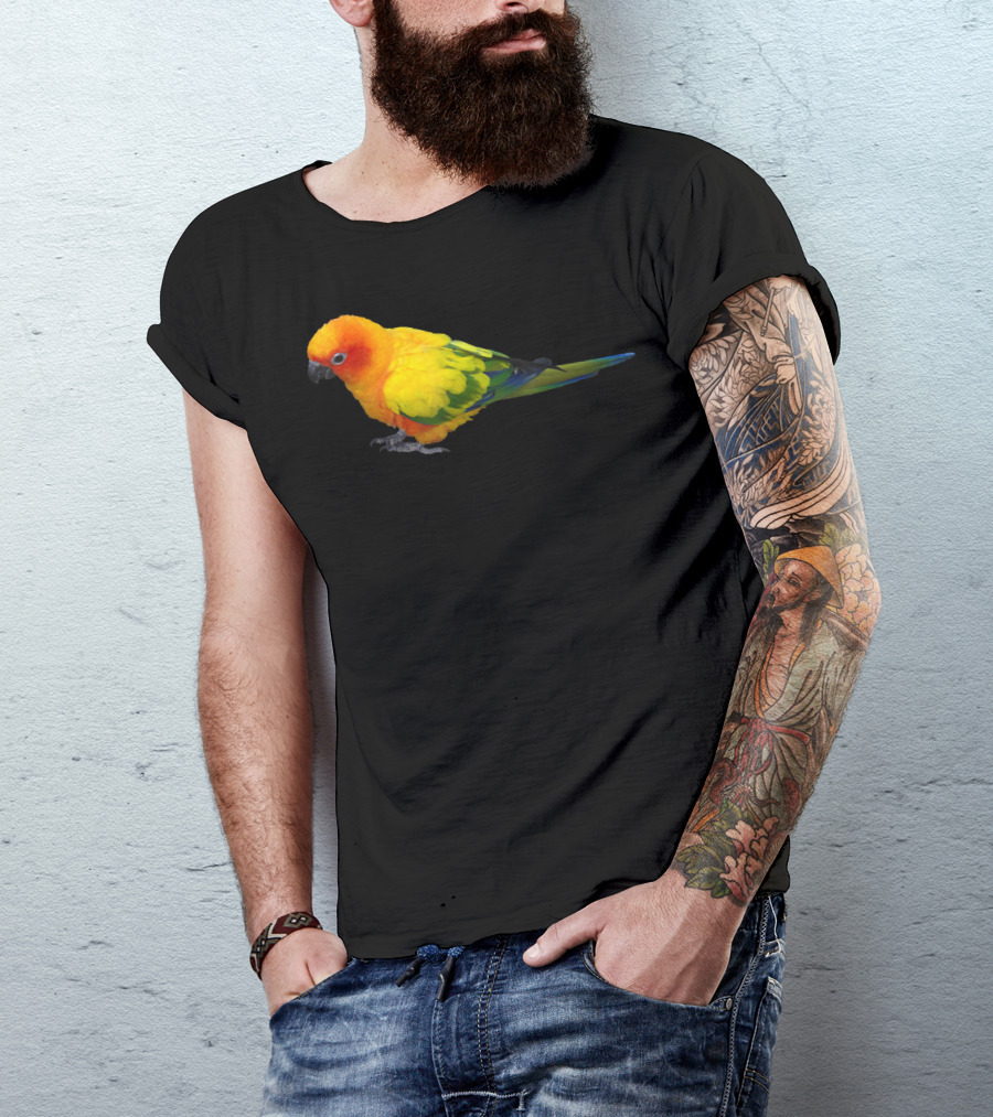Sun Conure Colorful Parrot Bird Vibrant Tropical Plumage T-Shirt