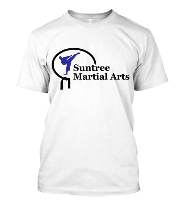 Suntree Martial Arts Logo With Blue Kicking T-Shirt