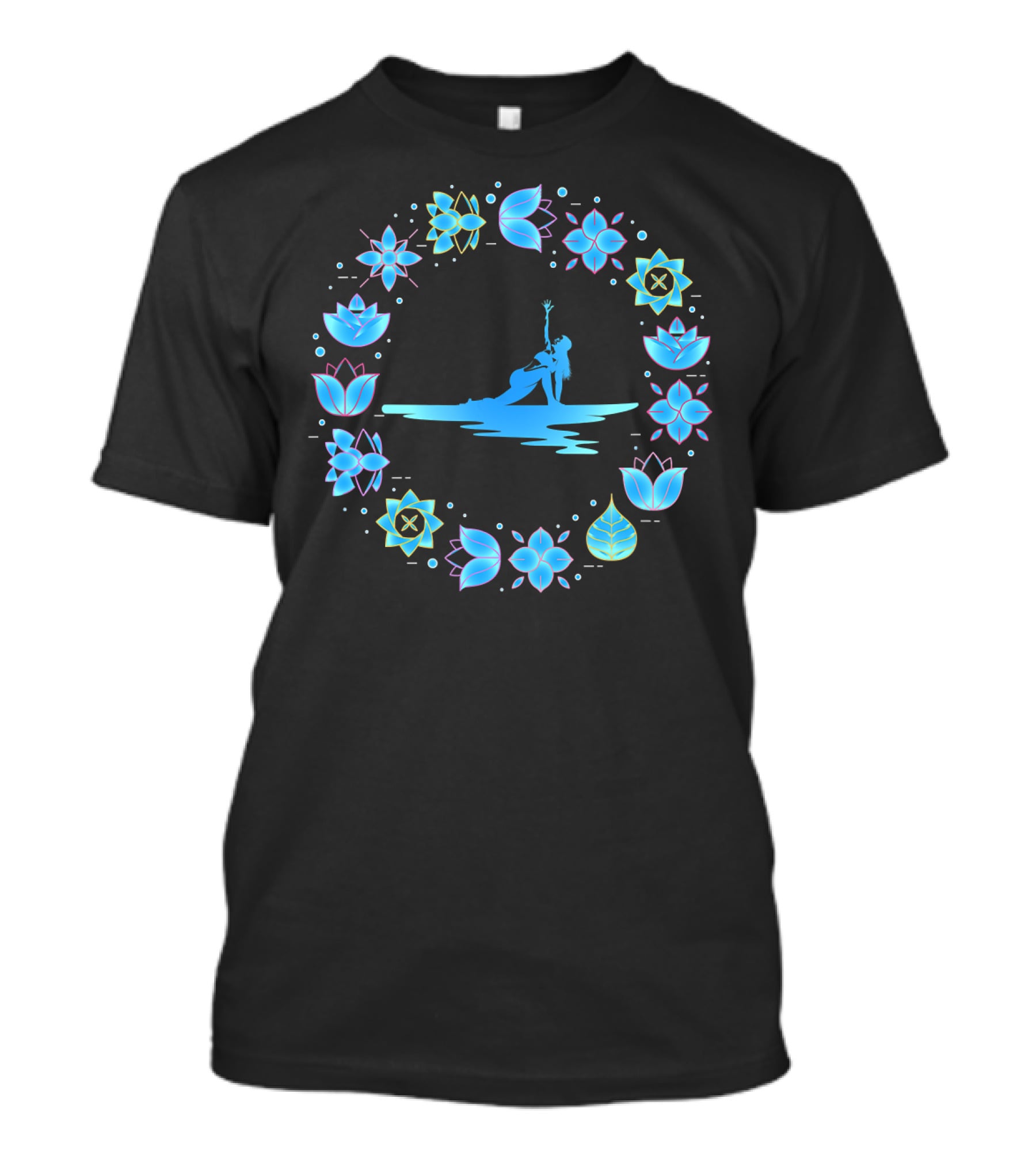 SUP Yoga Paddle Board Zen Vibe Lotus Mandala Blossom Ocean Harmony T-Shirt