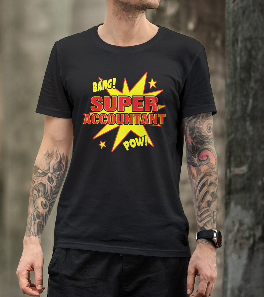 Bang Pow Super Accountant Comic Style Explosion T-Shirt