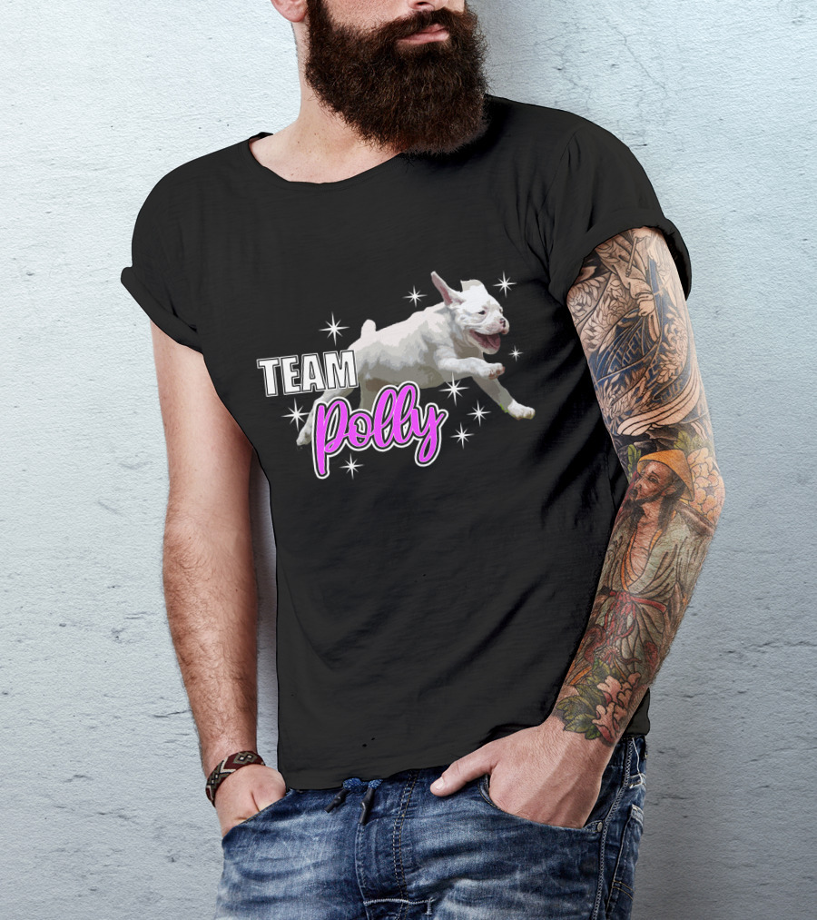 Team Polly Joyful Running Puppy With Stars T-Shirt