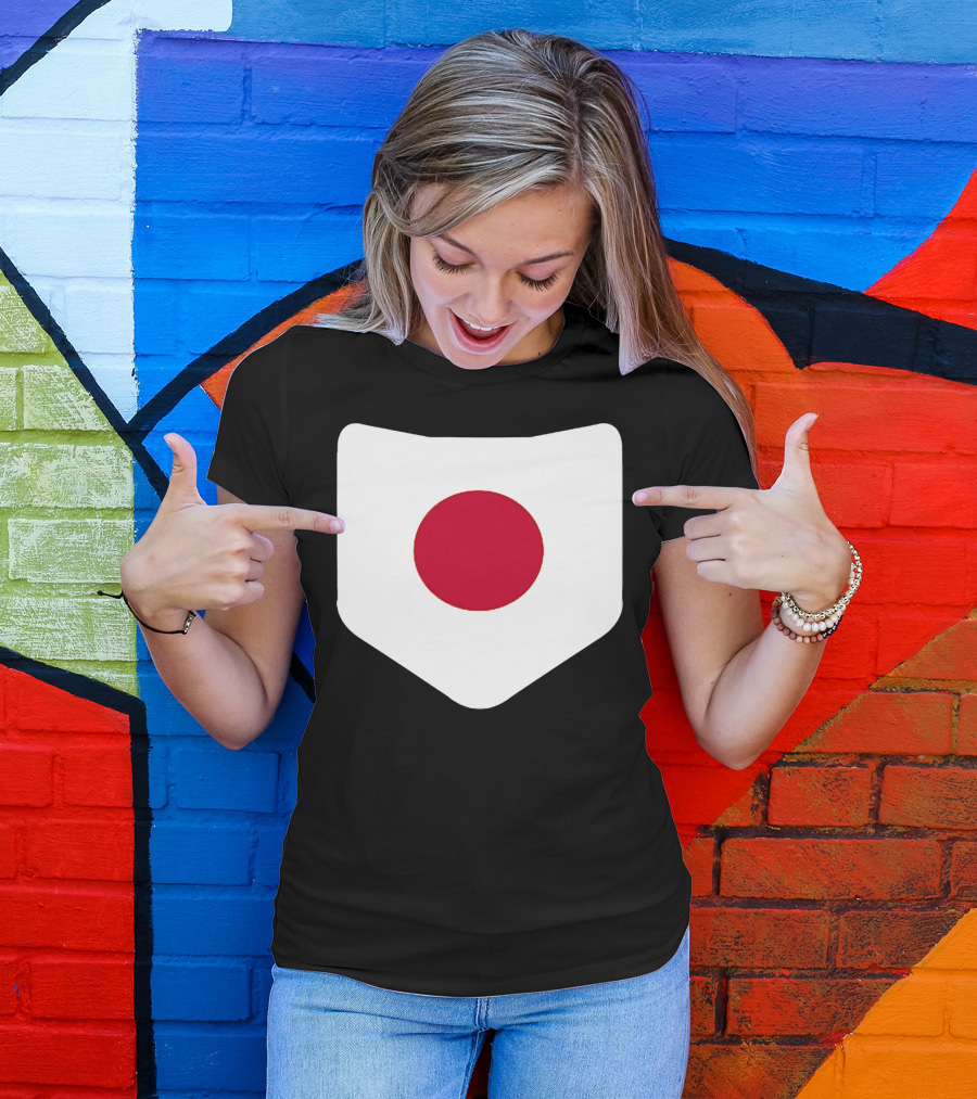 Japan Symbol Emblem With Printed Japanese Flag T-Shirt