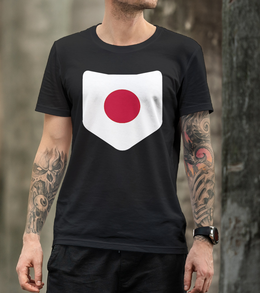 Japan Symbol Emblem With Printed Japanese Flag T-Shirt