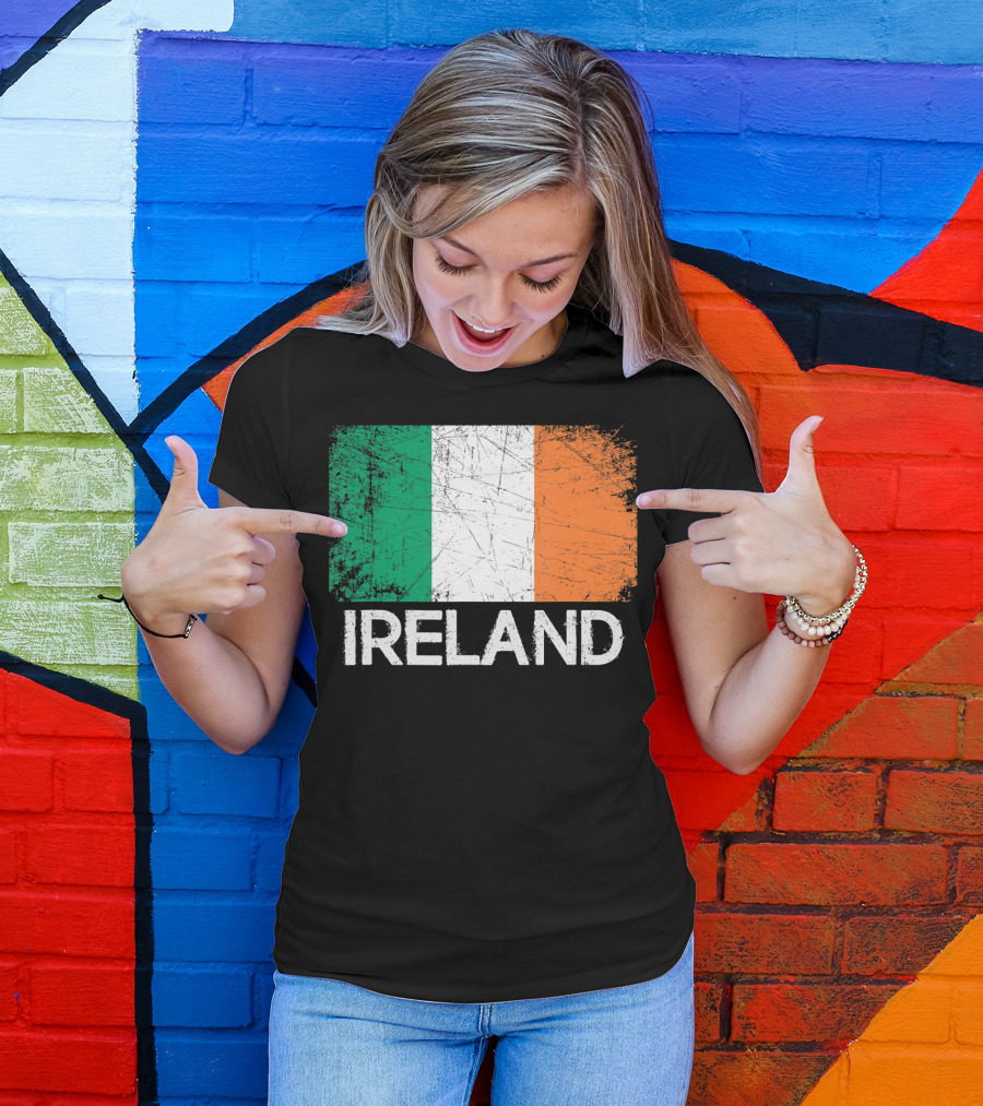 Ireland Irish Flag Vintage Made In Ireland T-Shirt