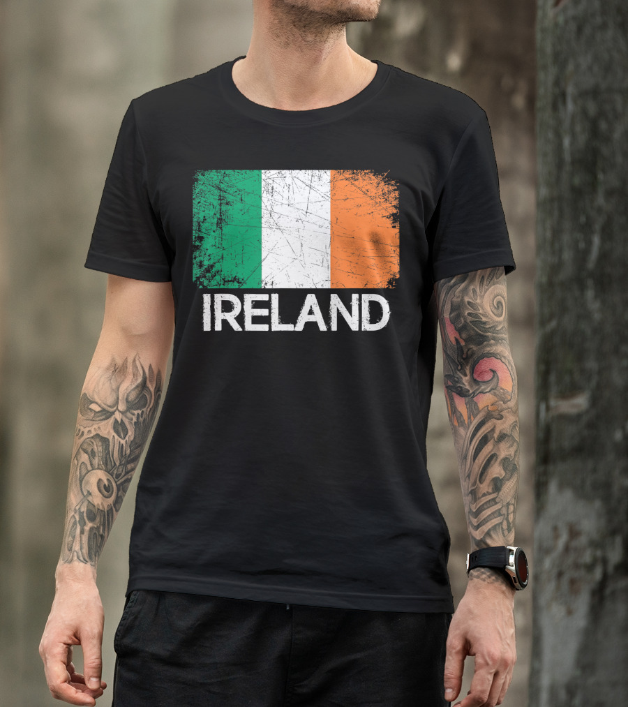 Ireland Irish Flag Vintage Made In Ireland T-Shirt