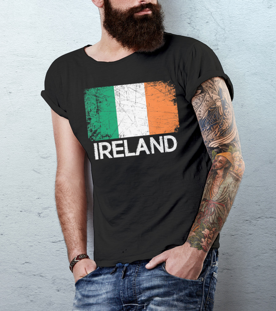 Ireland Irish Flag Vintage Made In Ireland T-Shirt