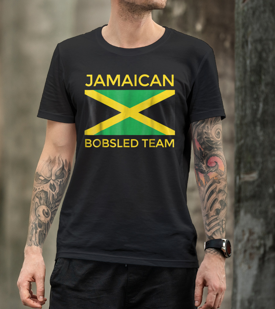 Jamaican Bobsled Team Jamaican Flag Jamaican Bobsled Team T-Shirt