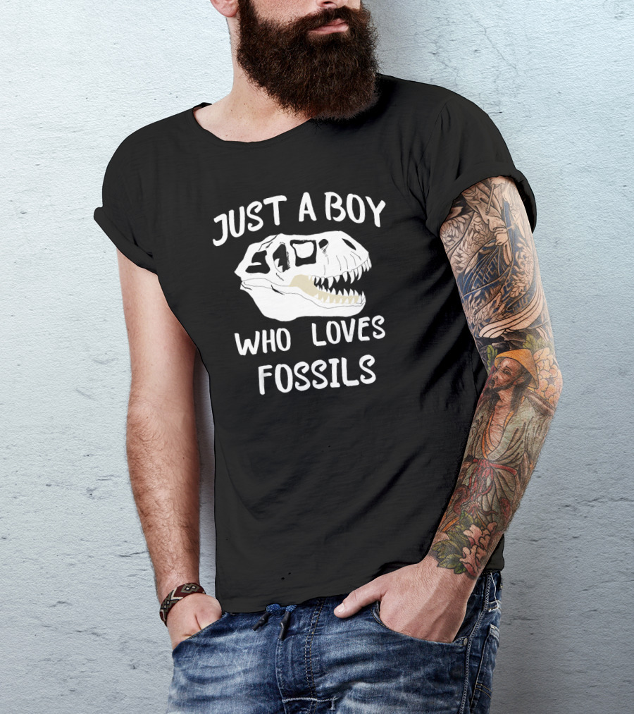 Just A Boy Who Loves Fossils Rex Hunting T-Shirt