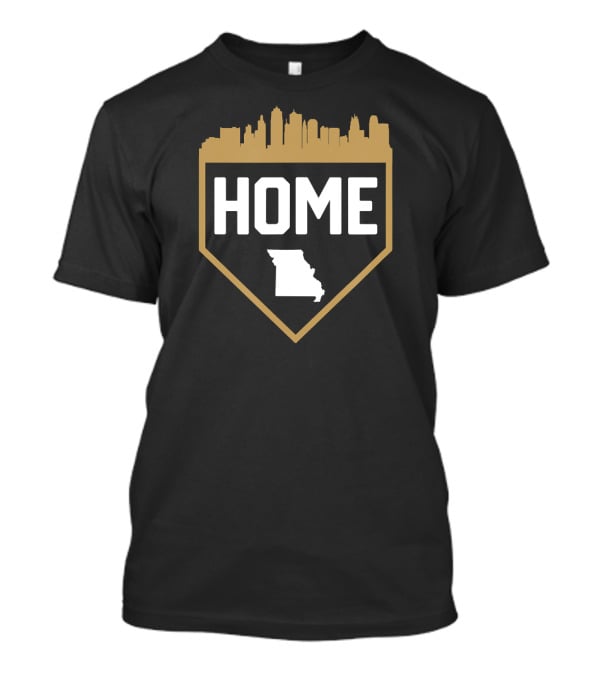 Kansas City Missouri Home Baseball Skyline Map T-Shirt