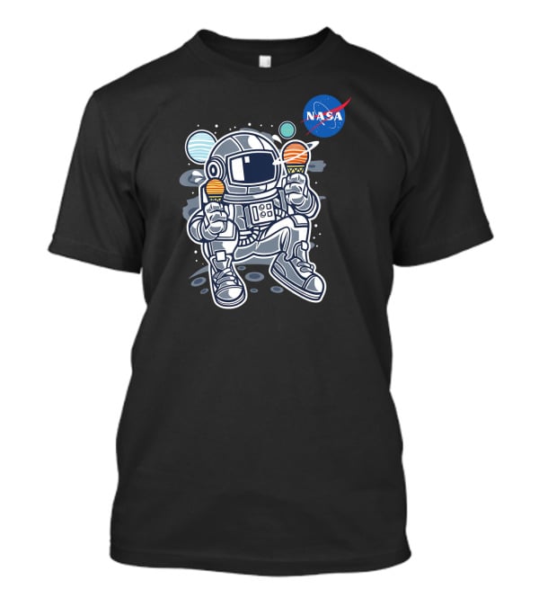 Astronaut Holding Planet Ice Cream NASA T-Shirt