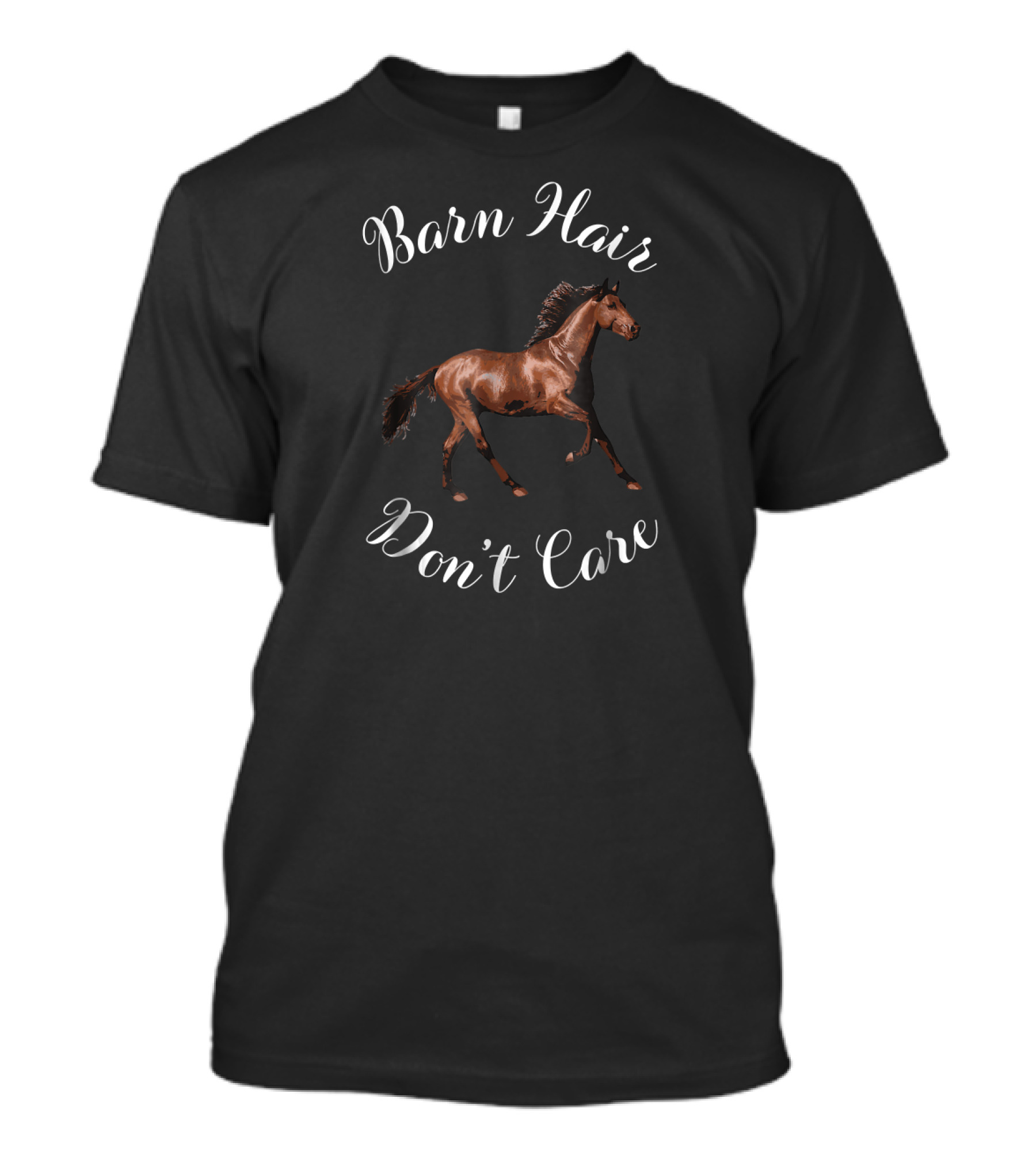 Barn Hair Don't Care Horse Rider Galloping Horse T-Shirt