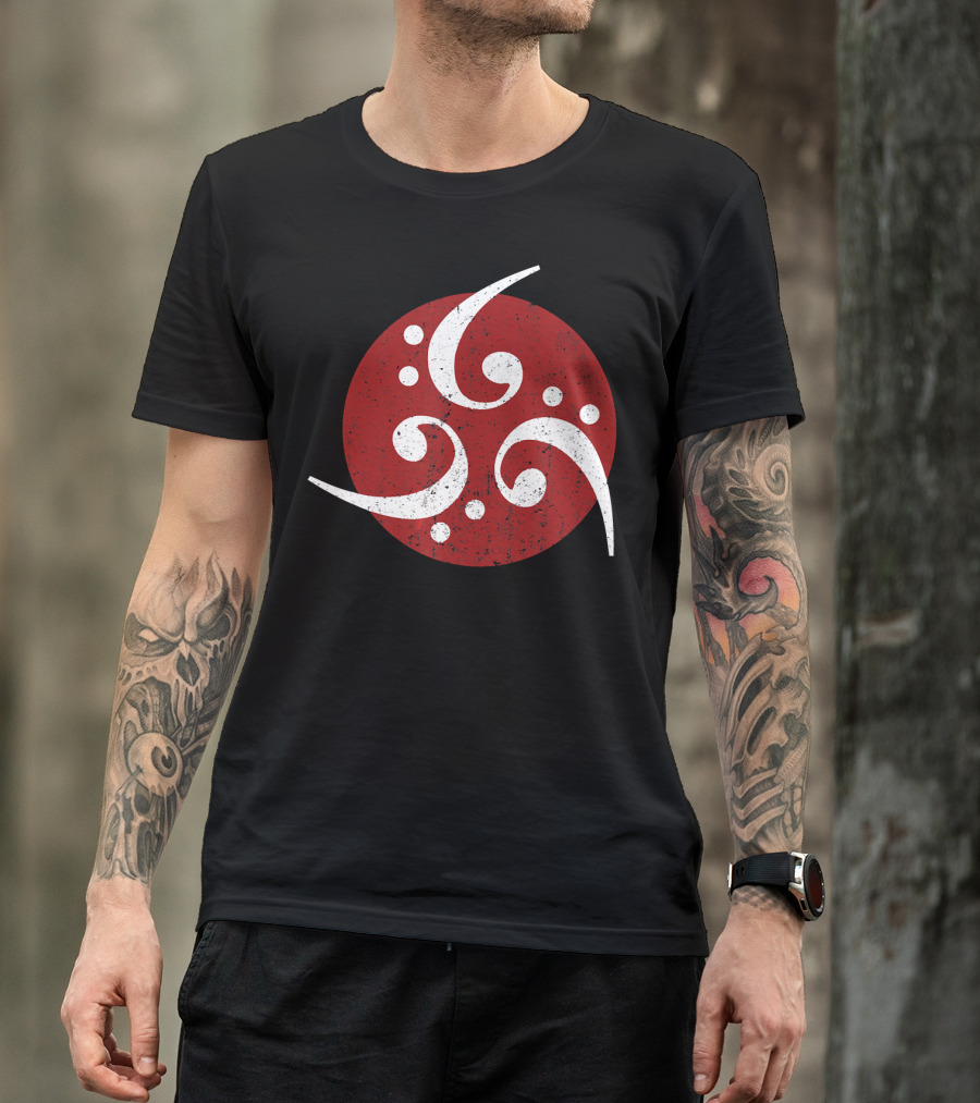 Vintage Bass Clef Symbol Red Circle T-Shirt