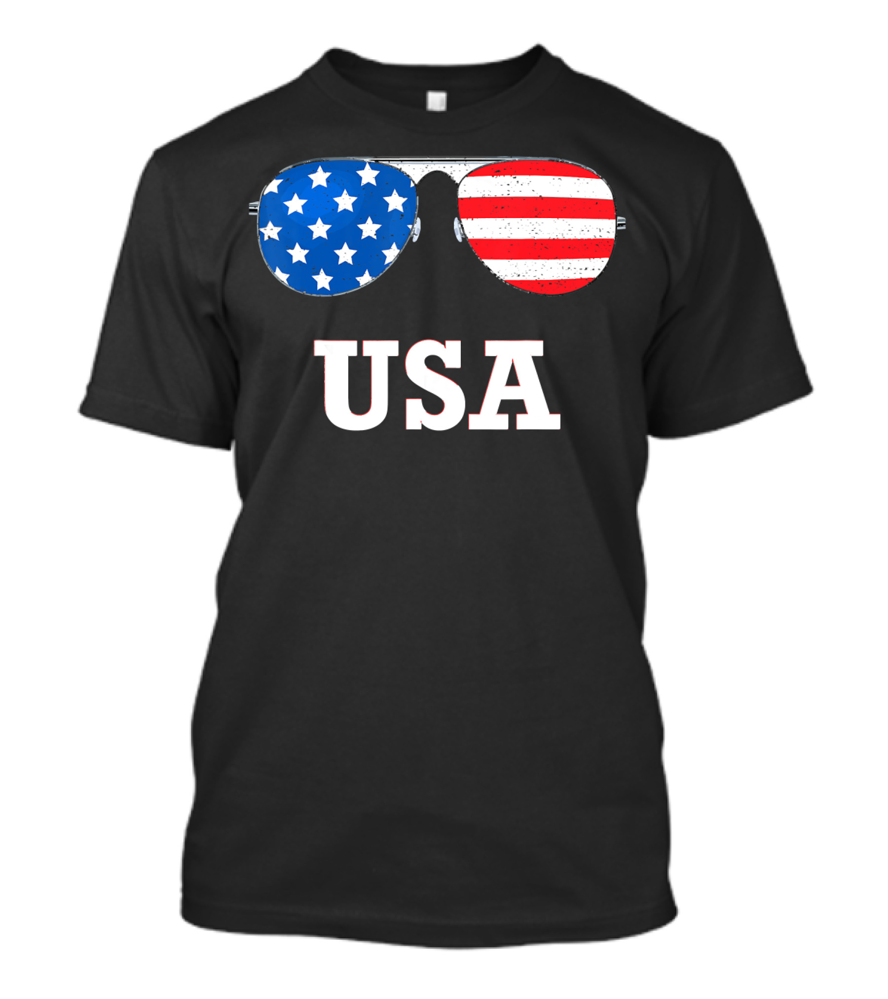 USA Flag Stars And Stripes Sunglasses 4th July T-Shirt