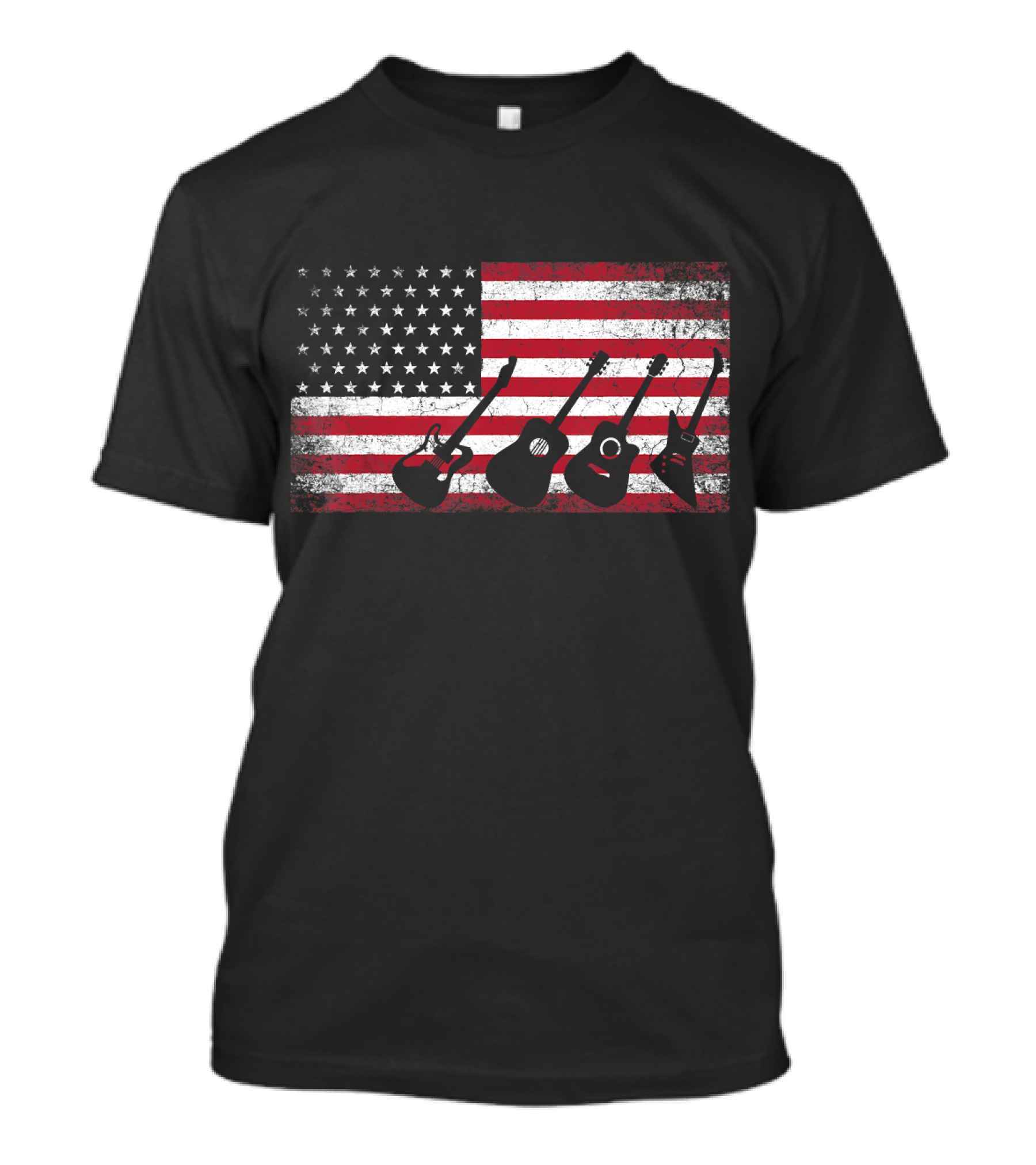 4th Of July American Flag Guitars Patriotic T-Shirt