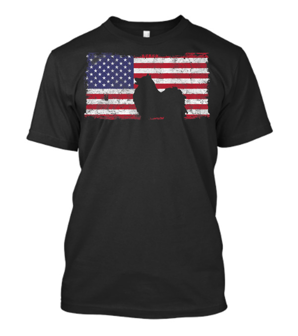 4th Of July Pomeranian Dog American Flag T-Shirt