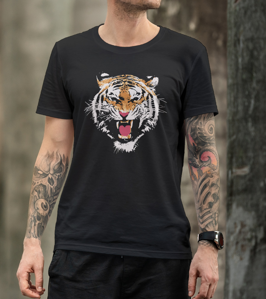 Roaring 80's Wild Tiger Face T-Shirt