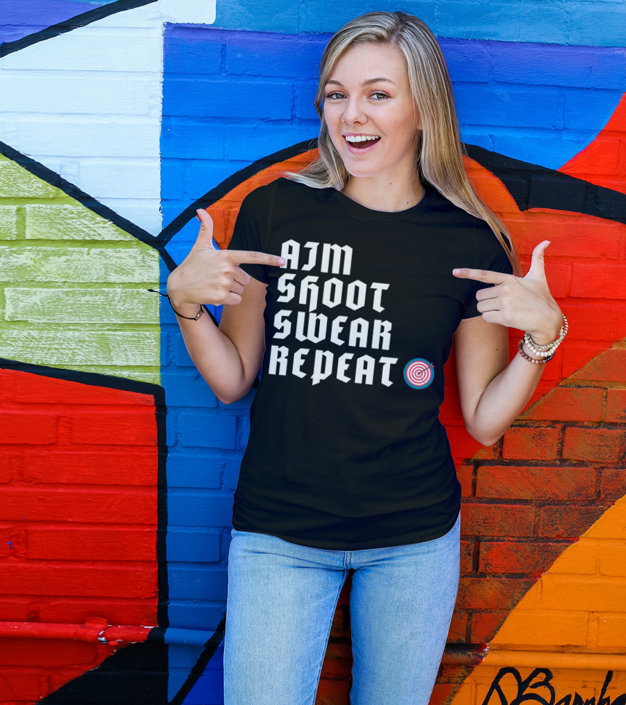 Aim Shoot Swear Repeat Archery Target T-Shirt