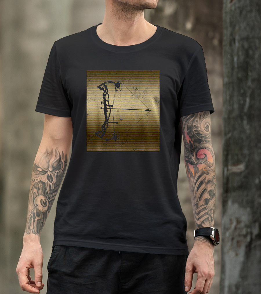 Archery Compound Bow Vintage Striped T-Shirt