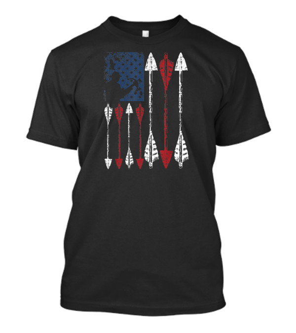 American Flag Archer Bow Hunting Patriotic Arrows T-Shirt