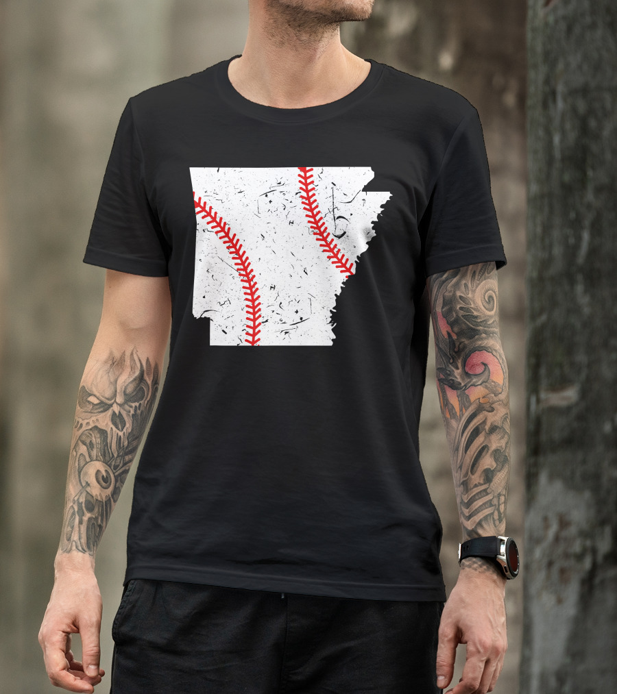 Awesome Arkansas Baseball Map T-Shirt