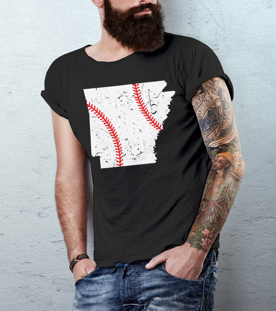 Awesome Arkansas Baseball Map T-Shirt