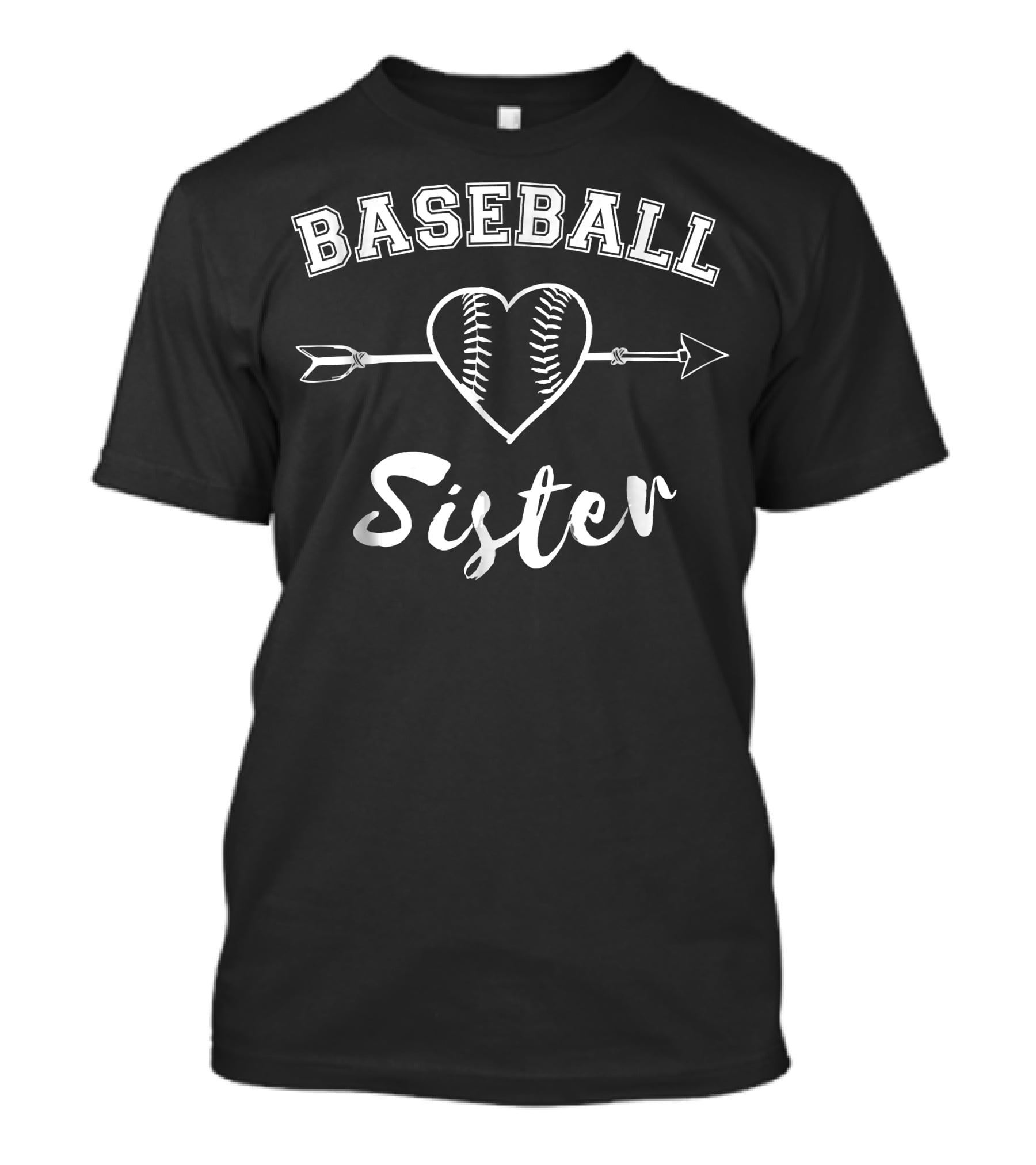Baseball Sister Heart Arrow Family T-Shirt
