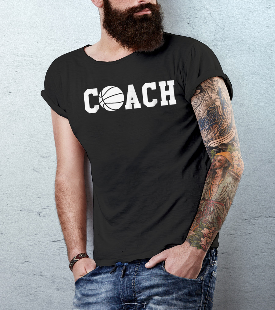 Basketball Coach Bold Text With Basketball Graphic O T-Shirt