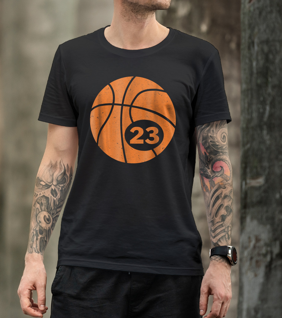Basketball Player Jersey Number 23 Graphic Ball T-Shirt