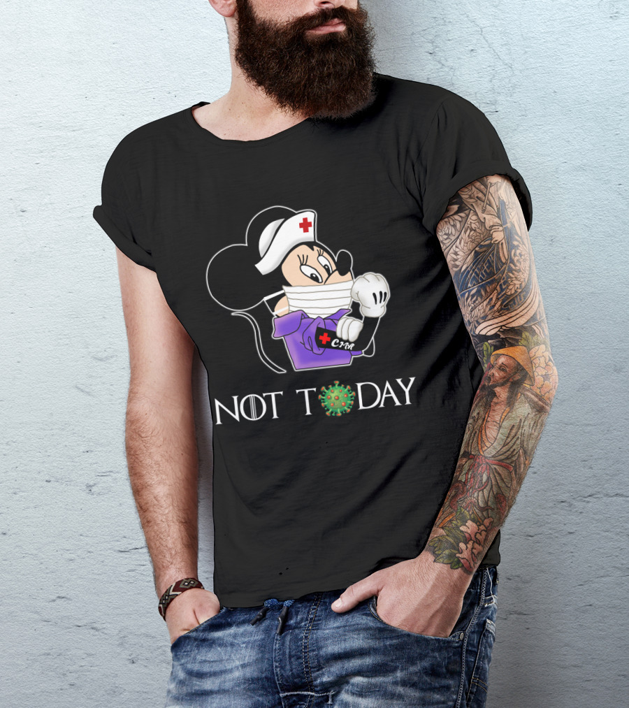 CMA Certified Medical Assistant Not Today Nurse Minnie Mouse Mask Virus T-Shirt
