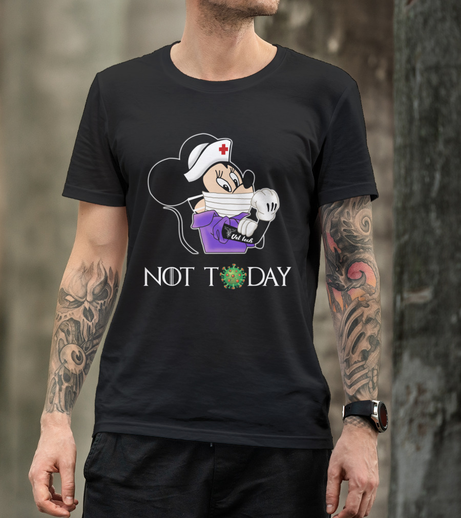Vet Tech Not Today Nurse Costume Cartoon Character T-Shirt