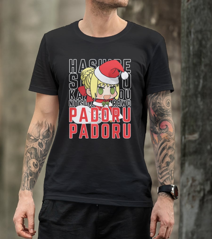 Hashire Sori Yo Kaze No Nako Padoru Padoru Nitsuki Rawo Christmas Saber Nero T-Shirt