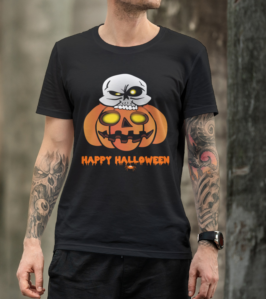 Happy Halloween Skull Pumpkin Monster Zombie Horror T-Shirt
