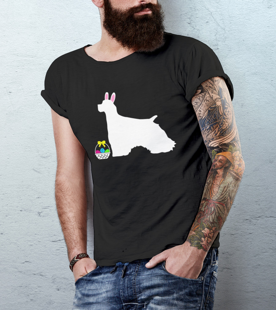 Cocker Spaniel Easter Bunny Dog Basket Eggs T-Shirt