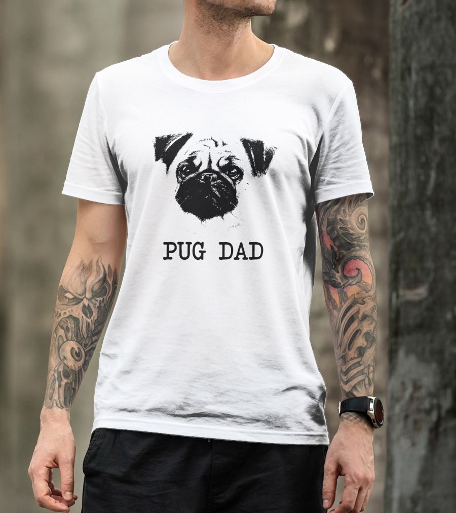 Pug Dad Pug Father Dog Dad Pug Face T-Shirt