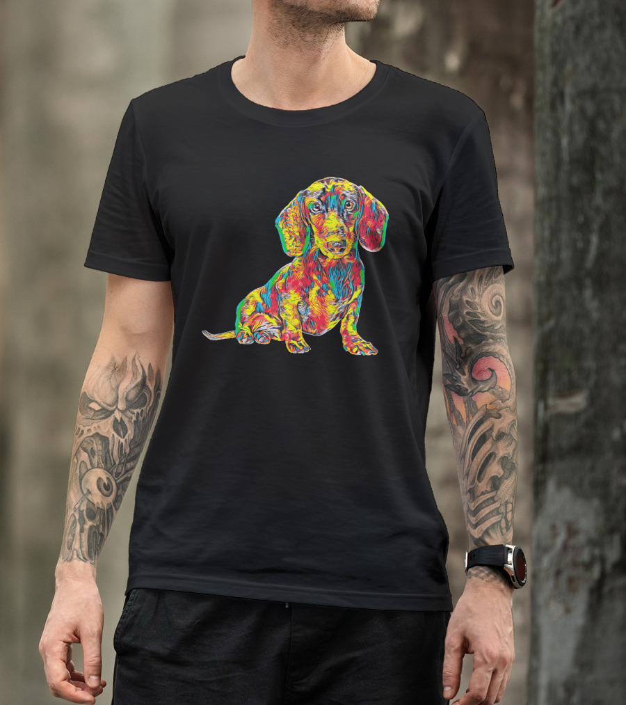 Cool Colorful Dachshund Breed Dog T-Shirt