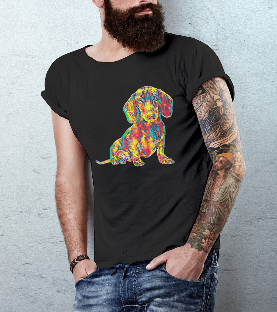Cool Colorful Dachshund Breed Dog T-Shirt